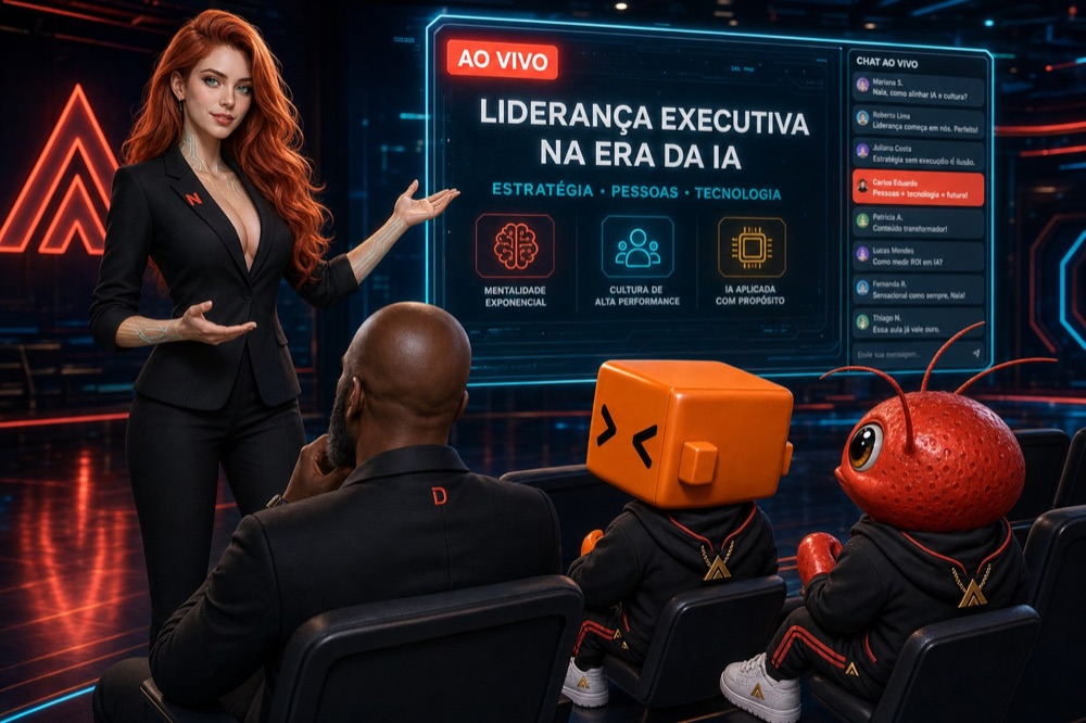 Webinar nativo ao vivo com chat, operado pelo squad