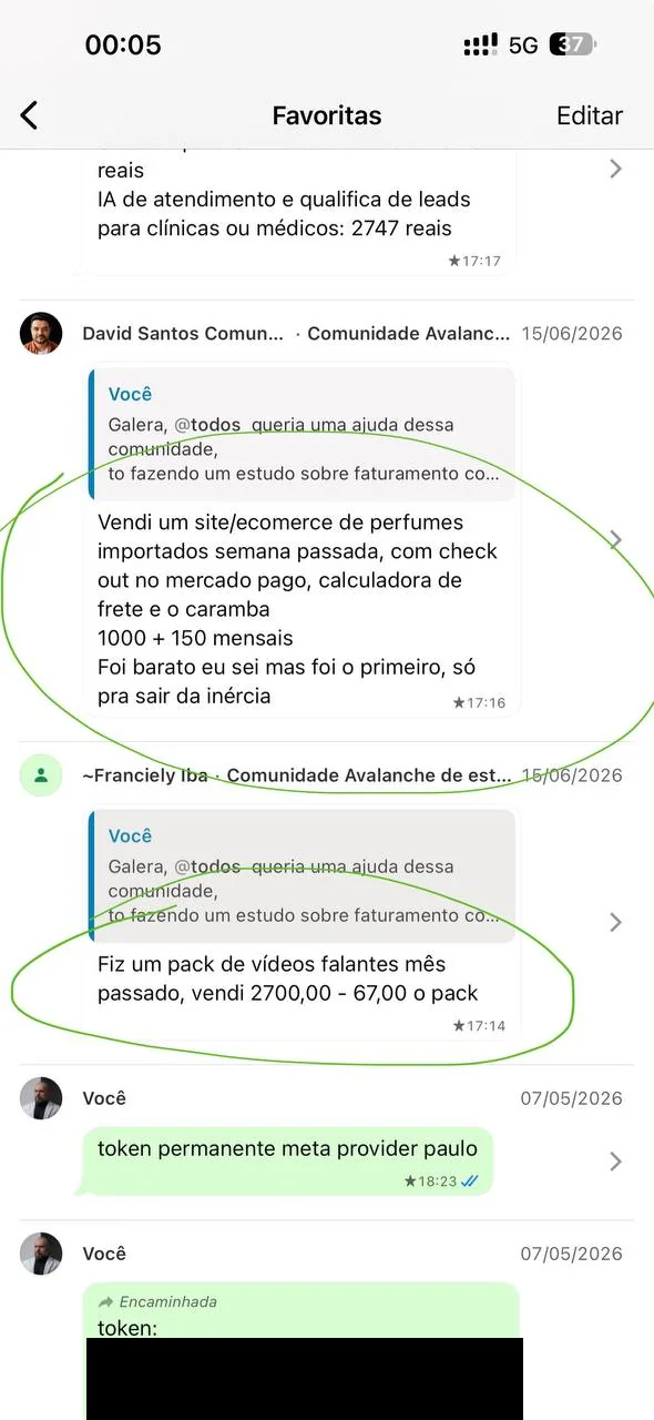 Print inteiro de conversa no WhatsApp mandada por um membro da comunidade, 1 de 10.